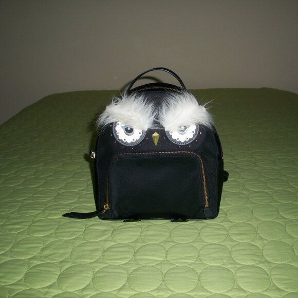 Kate Spade Star Bright black Owl Tomi Nylon Backpack With Wallet main image 12